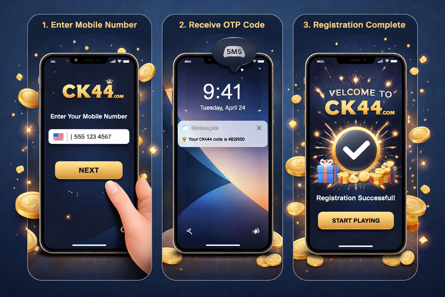 CK44 COM Sign In Steps
